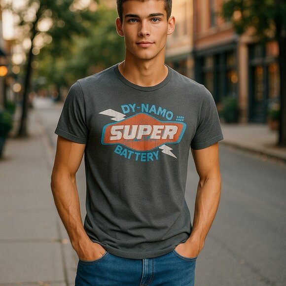 SUPERDRY JAPAN Gray Graphic Tee L Dynamo Retro Hip Hop Skater Grunge Punk - Picture 1 of 12